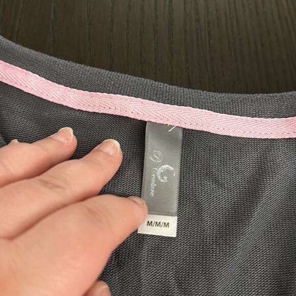 Pj Couture Gray Long Sleeve Pajama Top - Picture 5 of 9